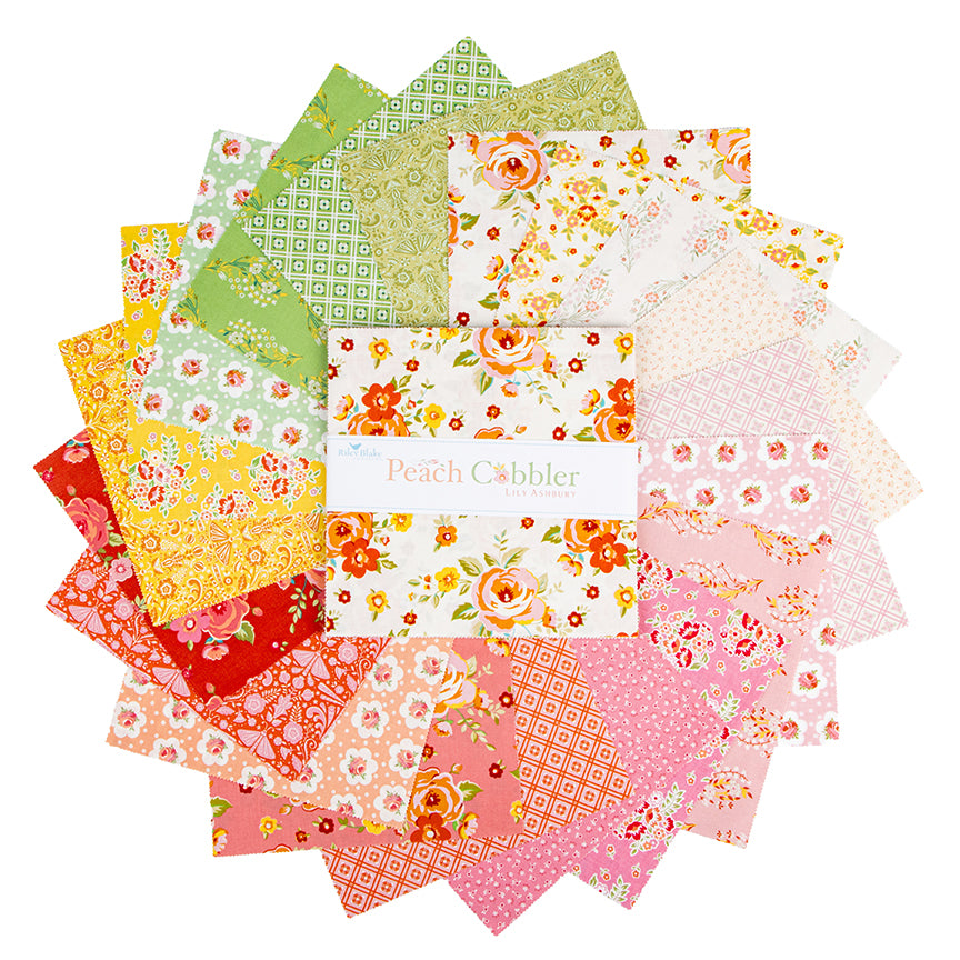 Peach Cobbler 5 Inch Stacker, 42 Pcs. by Lily Ashbury for Riley Blake Designs