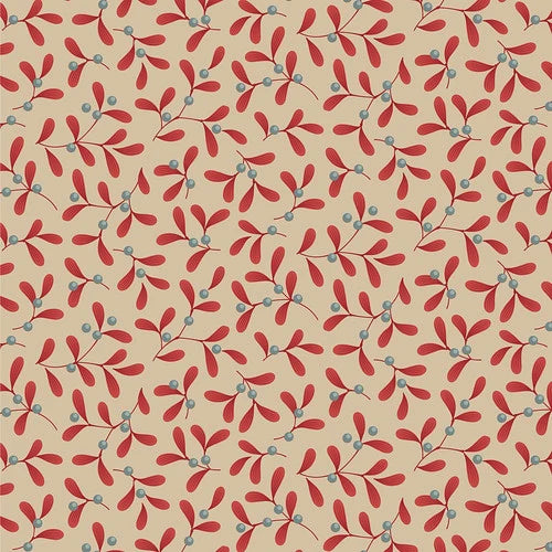Tilda Merry Little Christmas- Mistletoe Red - TIL100623 -1/2 Yard