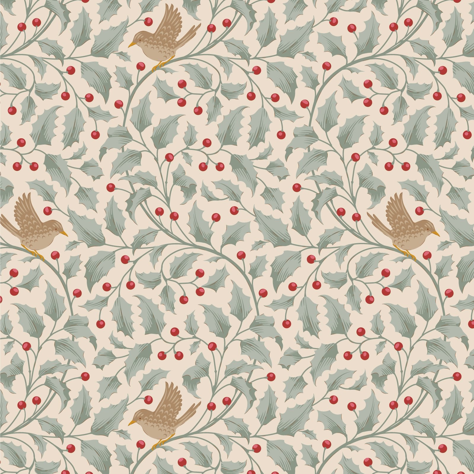 Tilda Merry Little Christmas- Holly Duckegg - TIL100626 - 1/2 Yard
