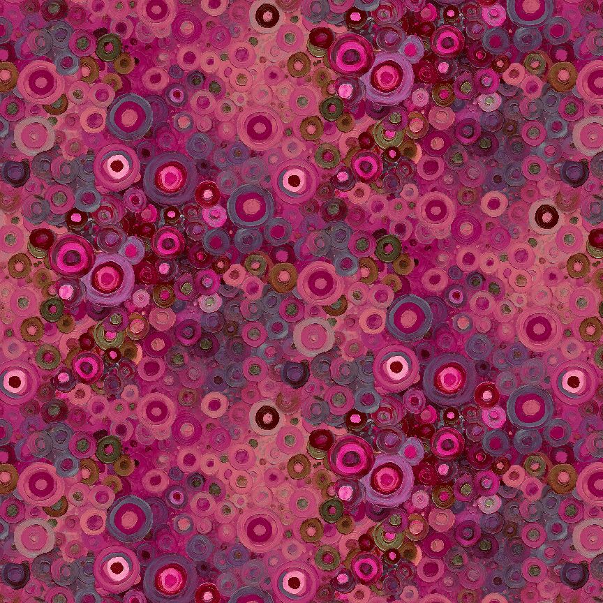 Painted Circle Geo Pomegranate for TTF - 1/2 Yard