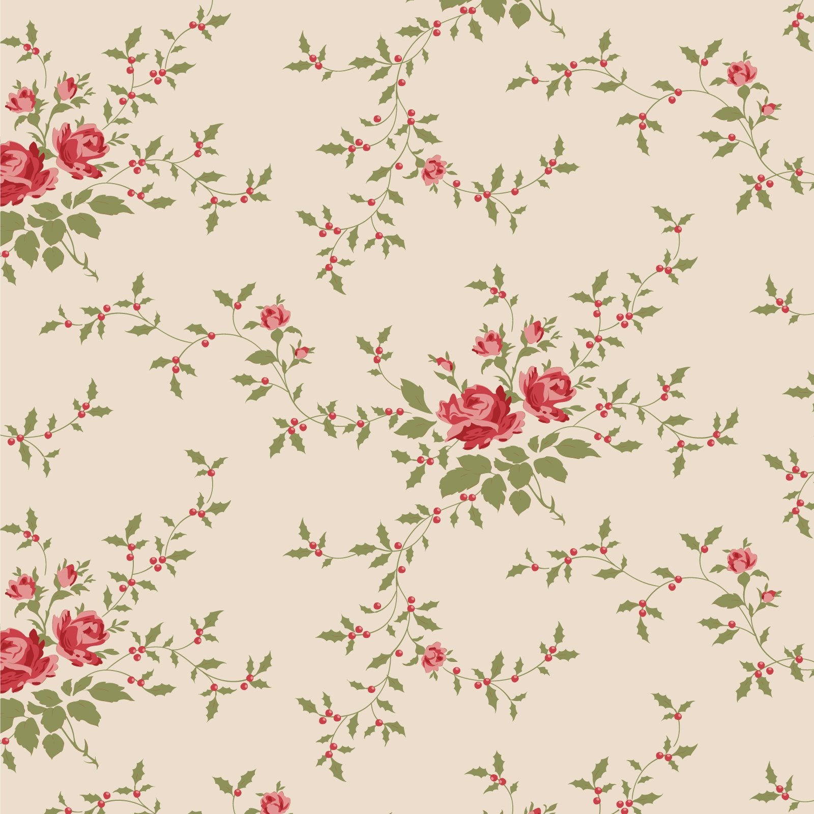 Tilda Merry Little Christmas Blender- Noel Cream - TIL110147 - 1/2 Yard