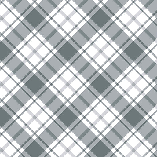 Benartex Great Outdoors by Greta Lynn-Gray Plaid Cotton - 1/2 YARD