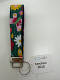 Green floral Key Fob - Tiny Jungles