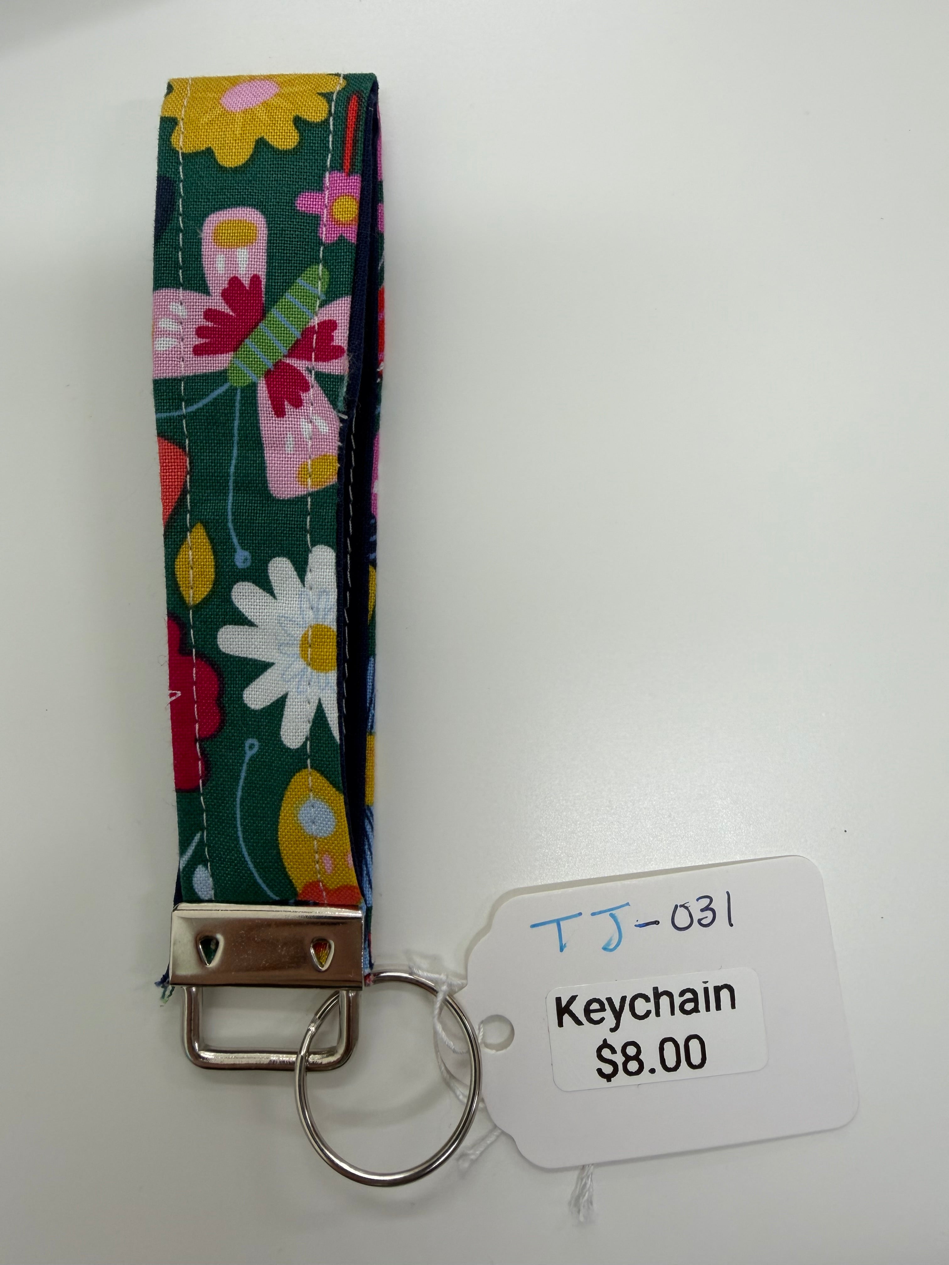 Green floral Key Fob - Tiny Jungles