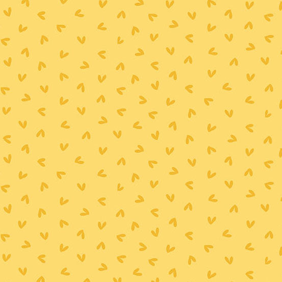 Sunny Honey by Amy Latta Hearts Aflutter Yellow - 1/2 Yard