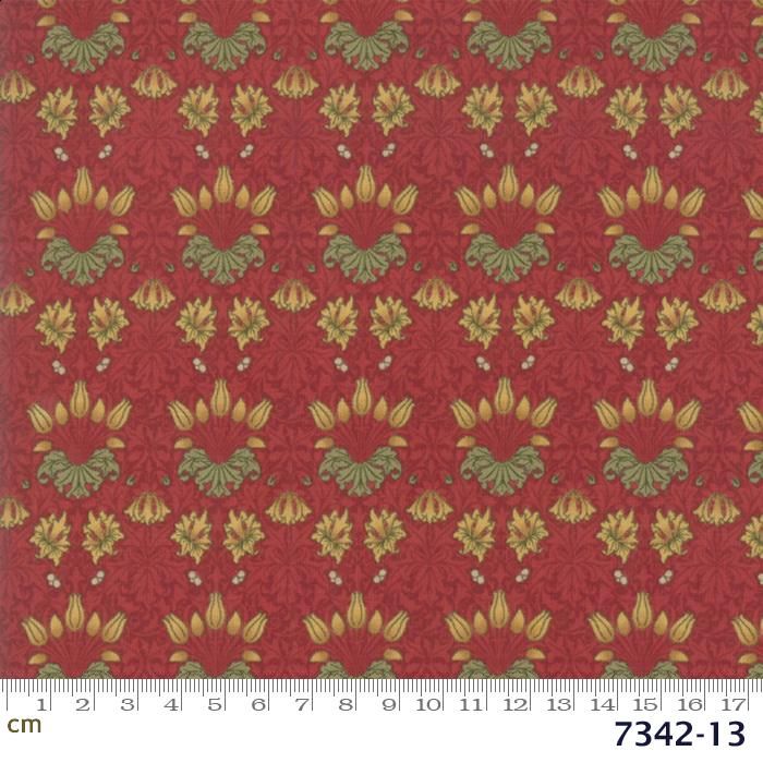 May Morris Studio Tulip 1900 Crimson quilting cotton fabric