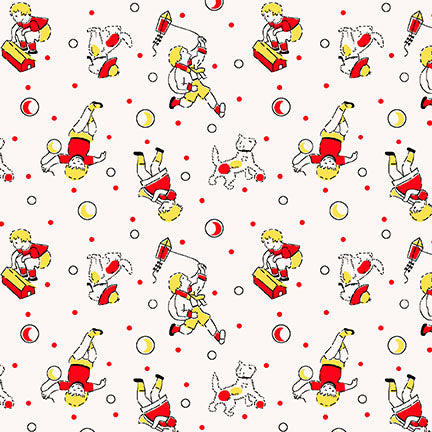 Henry Glass Nana Mae Red Children 1670-84 -1/2 Yard