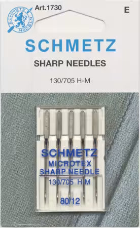 Schmetz Sharp / Microtex Machine Needle Size 12/80- 5CT