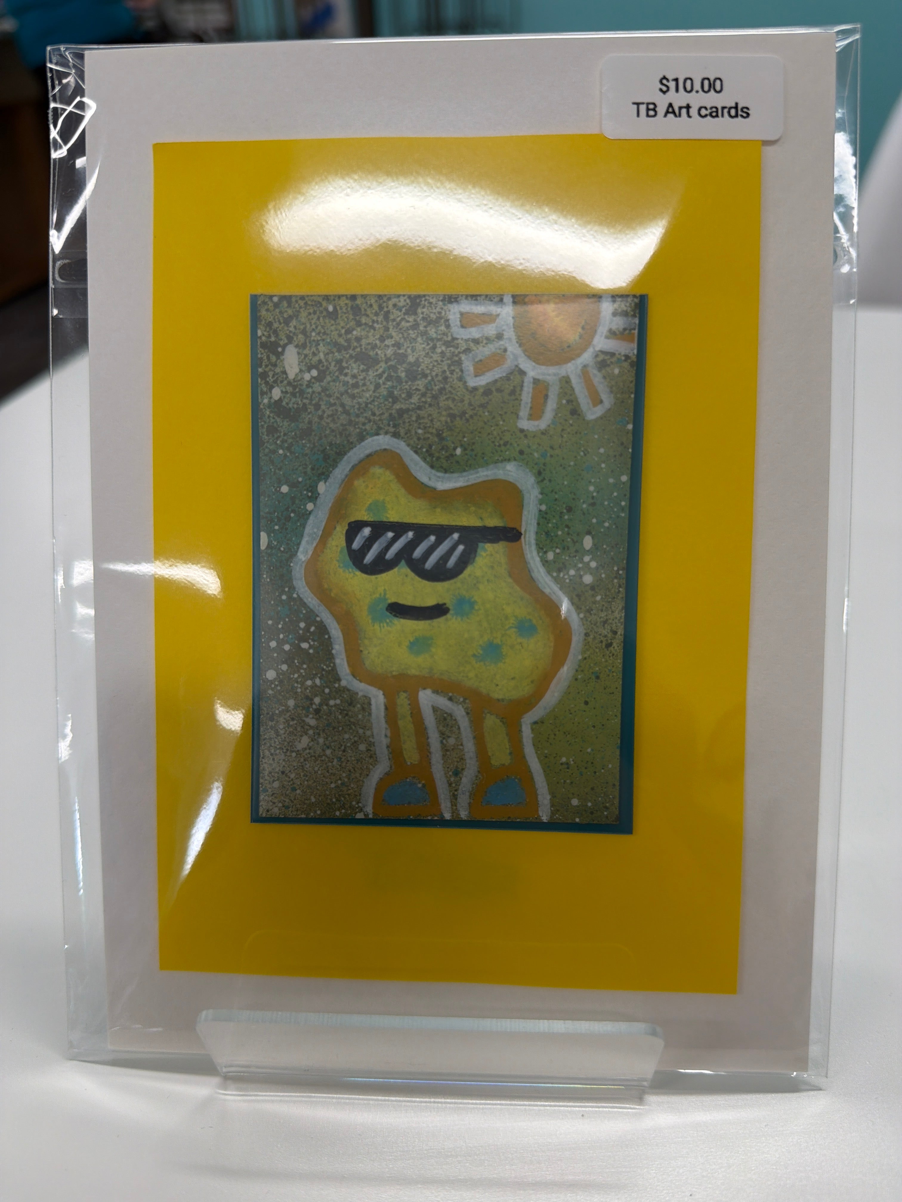 ACEO - Original Art Card - sun dude - by local artist eat0_0Cake - 2" X3"