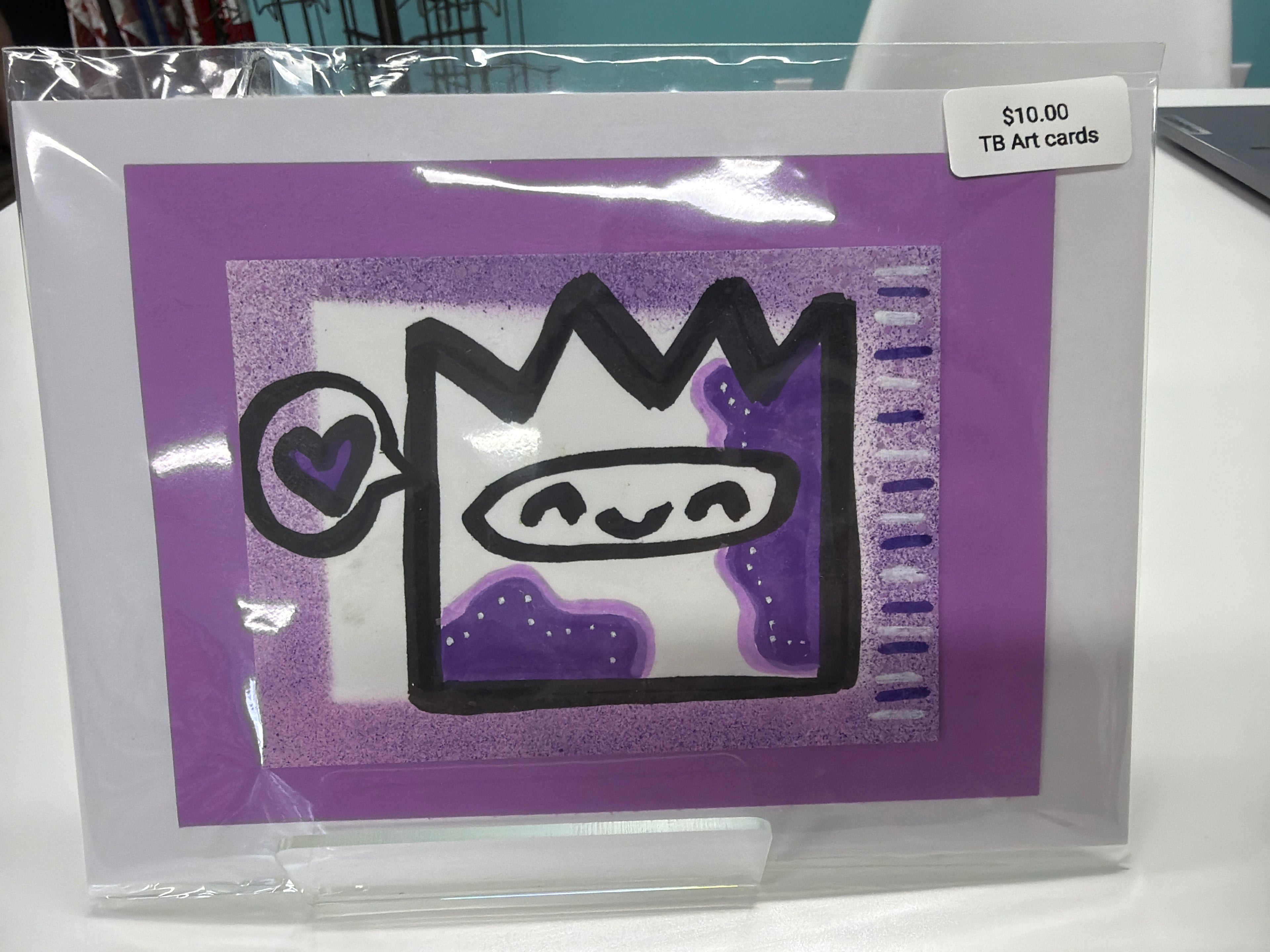 ACEO - Original Art Card - purple monster - by local artist eat0_0Cake - 2" X 3"