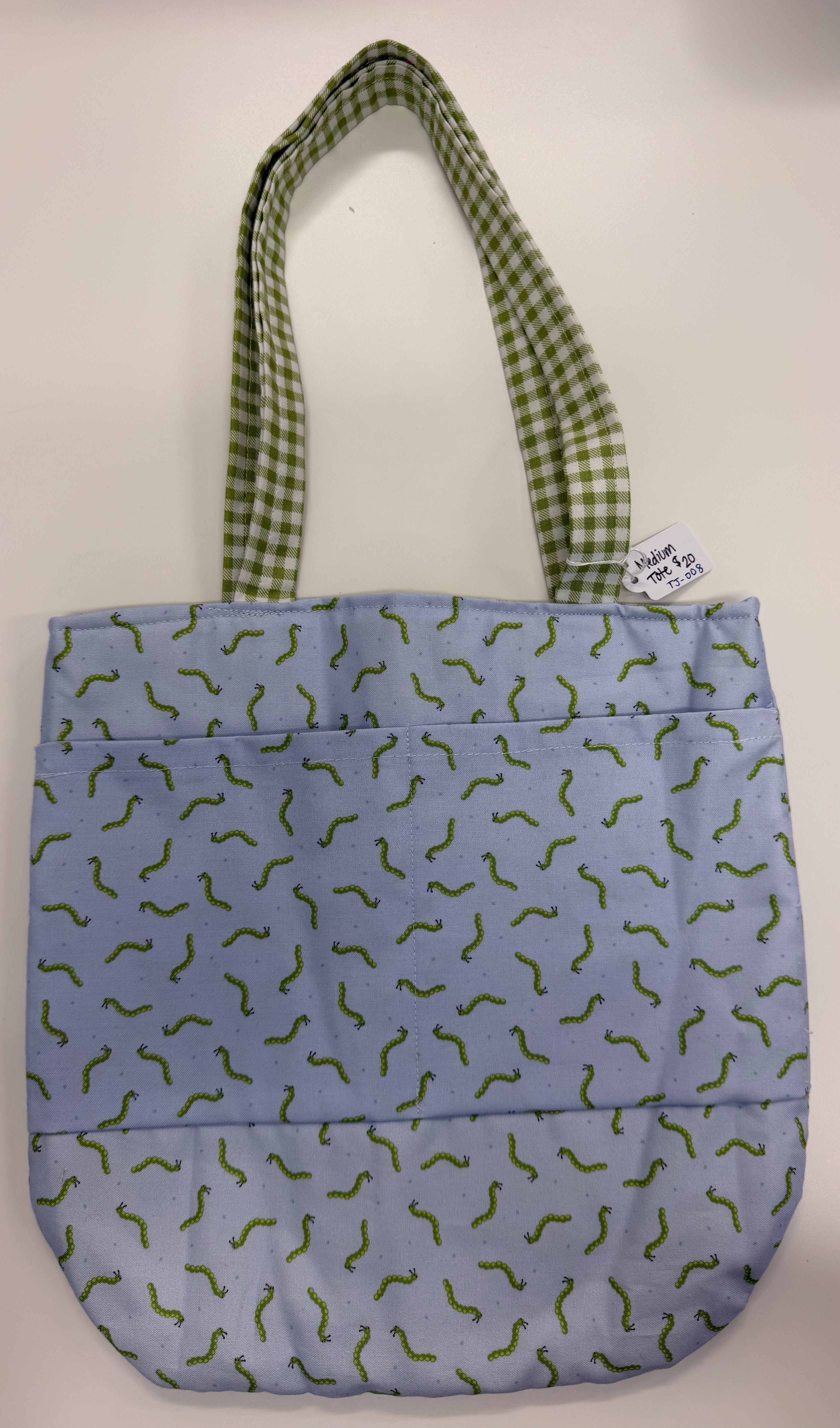 Blue Inch Worm Tote- Tiny Jungles