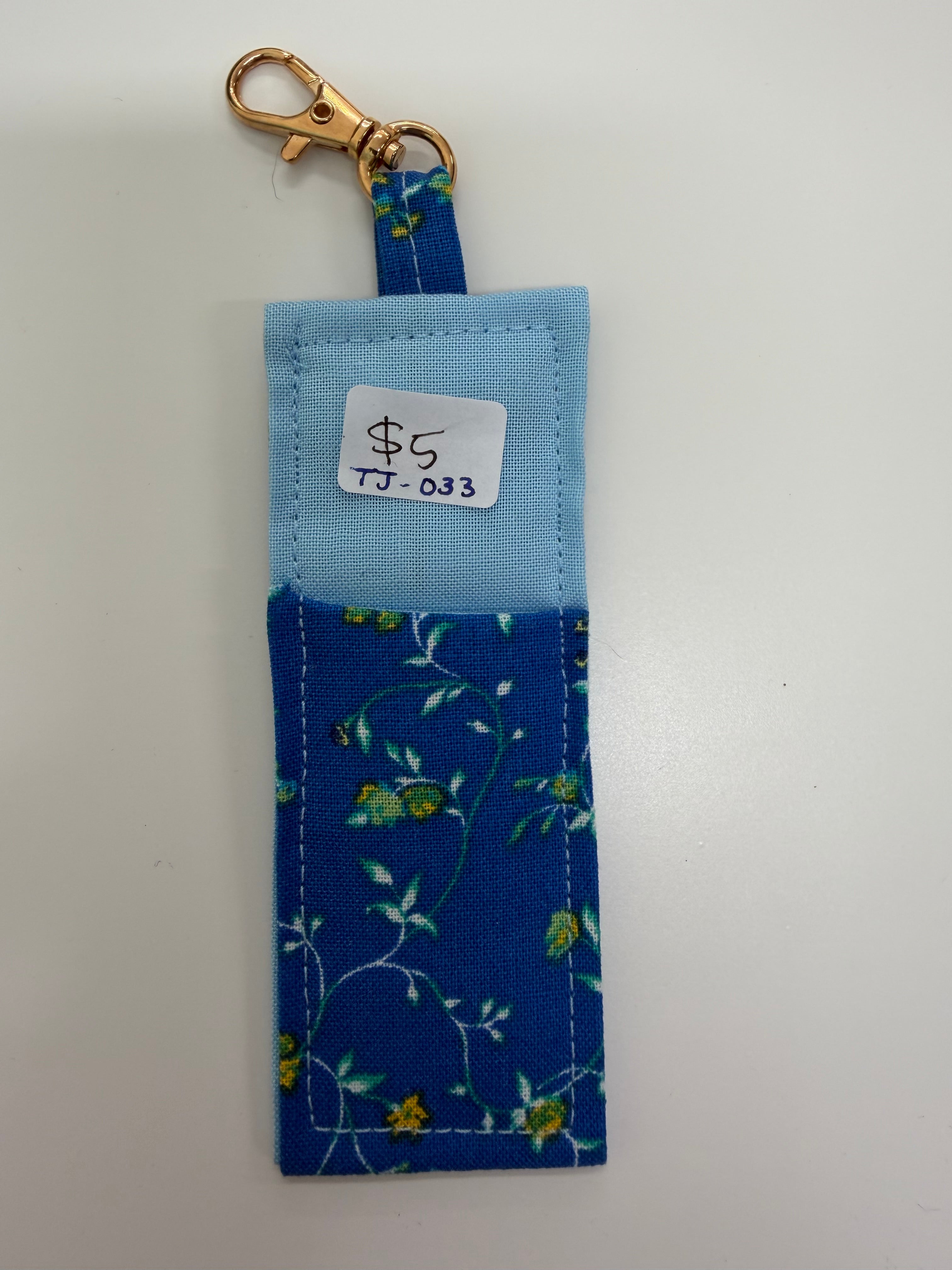 Blue Floral Chapstick Holder - Tiny Jungles
