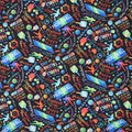Fitness Fanatic Pickleball Black by Gail Cadden for Timeless Treasures - 1/2 YARD