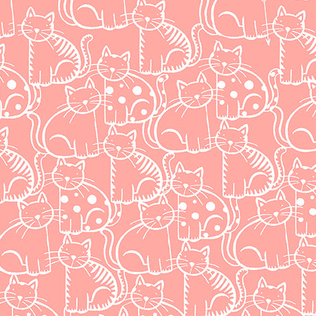 Meow Packed Cats by Ink & Arrow archives from QT fabrics - 1/2 yard