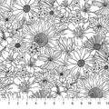 Ebony and Ivory - White - Midsize Flora for Northcott Fabrics - 1/2 YARD