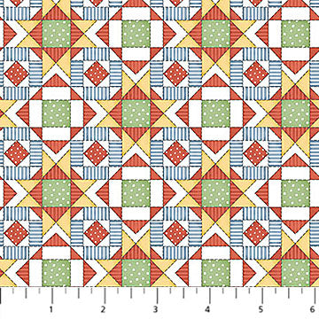 Quack Quack Moo - Mini Quilt- White by Emily Wenk for Northcott Fabrics - 1/2 YARD