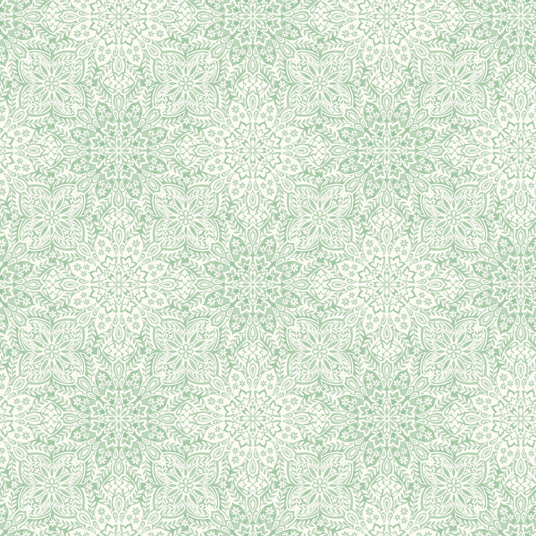 Mariposa - Tonal Mandala -Lt Green by Elena Belokrinitski for Northcott Fabrics - 1/2 YARD