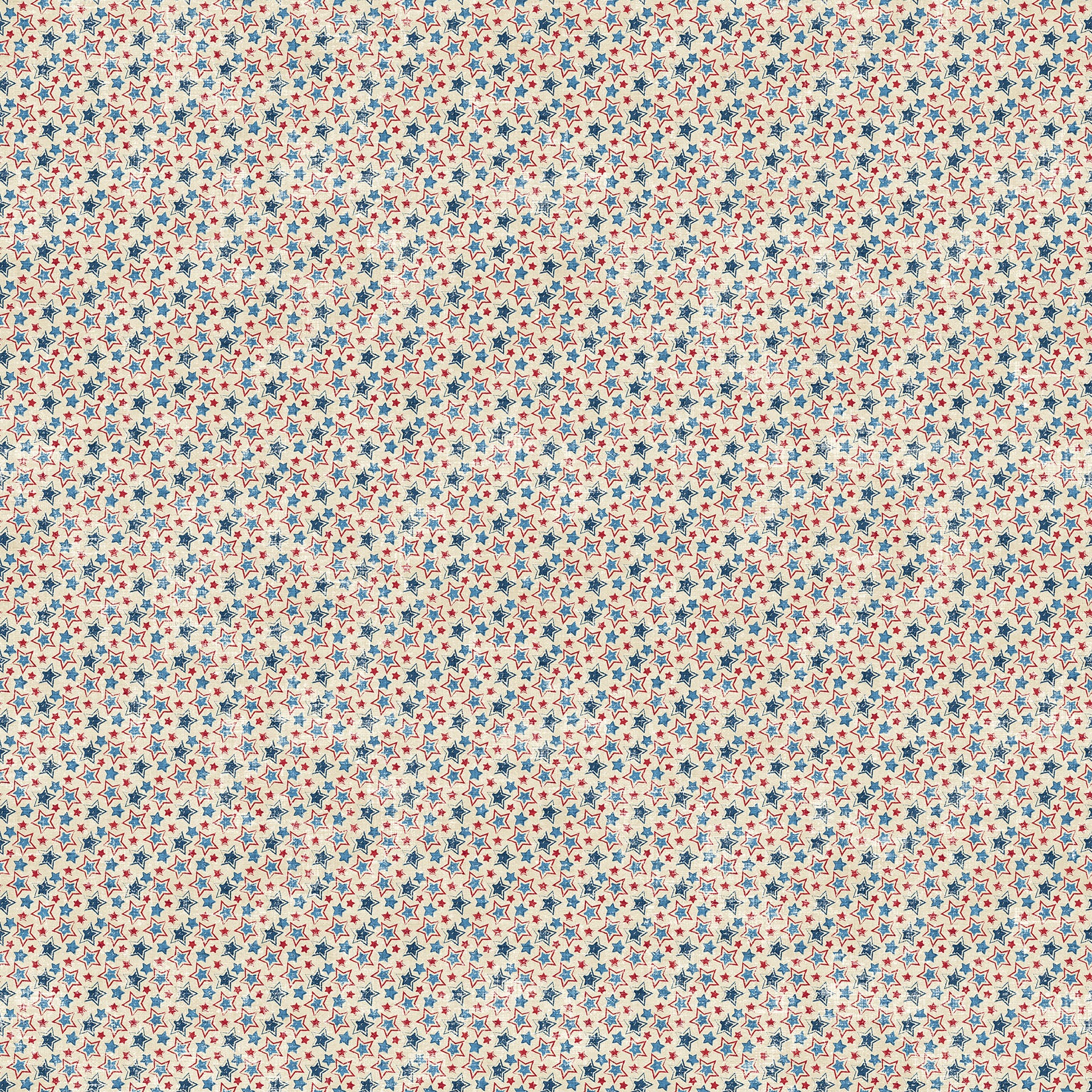 American Hartland-Multi Star Toss - Cream - by Lisa Bongean for Northcott Fabrics - 1/2 YARD