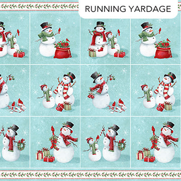 Holly Jolly Blocks Turquoise Multi by Emma Leach for Northcott - 1/2 YARD