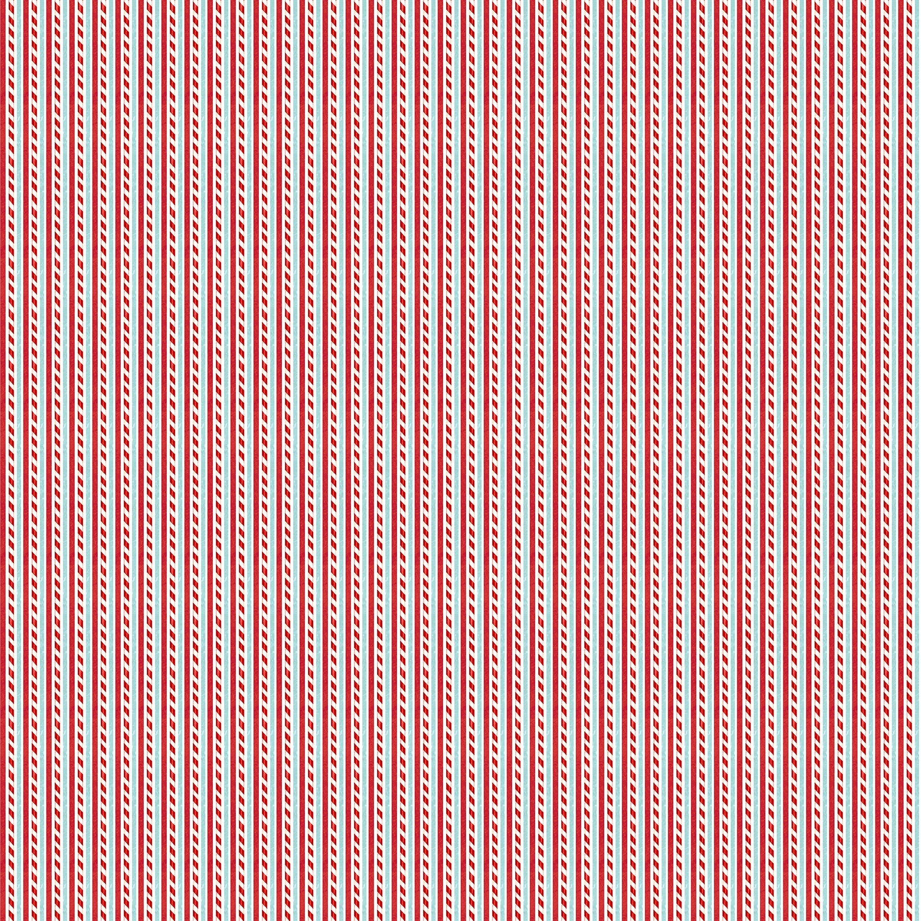 Holly Jolly Candycane Stripe White Multi by Emma Leach for Northcott - 1/2 YARD