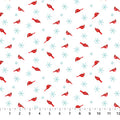 Holly Jolly Cardinal Toss White Multi by Emma Leach for Northcott - 1/2 YARD