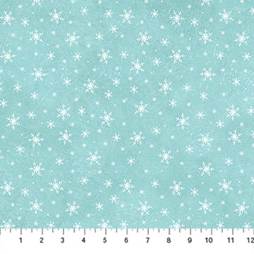 Holly Jolly Snowflake Turquoise by Emma Leach for Northcott - 1/2 YARD