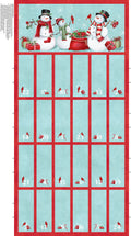 Holly Jolly Advent Panel Turquoise Multi by Emma Leach for Northcott - PANEL
