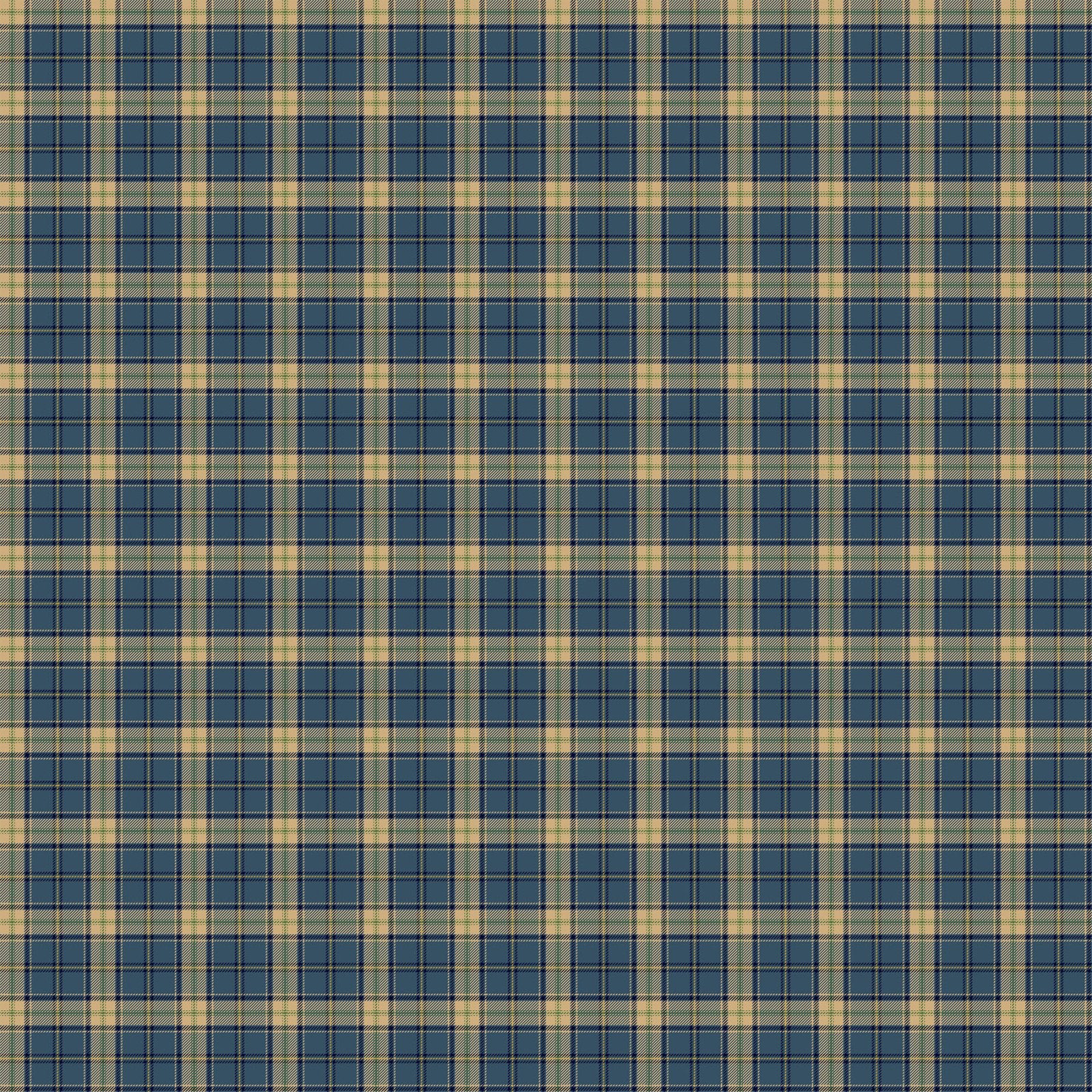 Birchwood - Naturescapes Plaid Dark Blue Multi by Rosemary Millette for Northcott - 1/2 Yard