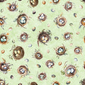 Birdsong Bird Nests and Eggs Light Green - 1/2 Yard