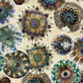 Resplendent Packed Circle Medallions Cream - 1/2 Yard