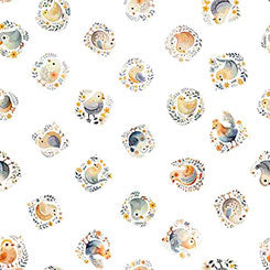 Poultry in Motion Chicks White - 1/2 Yard