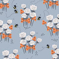 BEE KIND & CURIOUS - FLOWER CLUSTERS & BEES by ©Yupcat for QT Fabrics - 1/2 Yard