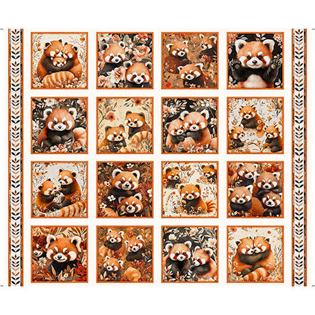 Pandaland Panda Picture Patches Light Cream by Morris Creative Group for QT Fabrics - 1/2 YARD