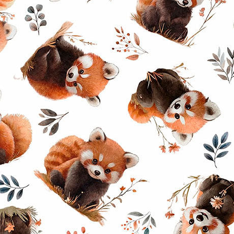 Pandaland Panda Toss White by Morris Creative Group for QT Fabrics - 1/2 YARD