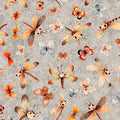 Pandaland Dragonflies & Moths Light Gray by Morris Creative Group for QT Fabrics - 1/2 YARD
