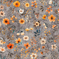 Pandaland Small Floral Gray by Morris Creative Group for QT Fabrics - 1/2 YARD