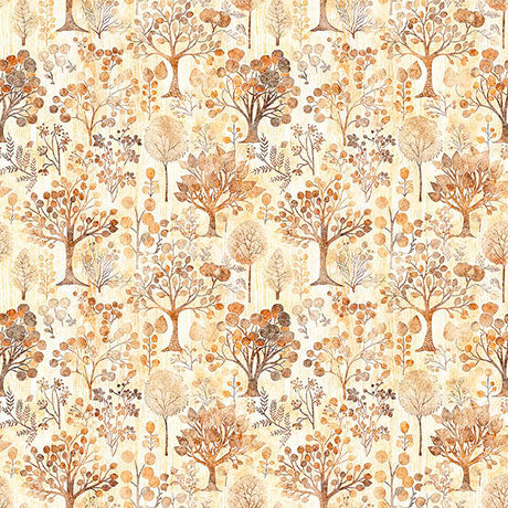Pandaland Trees Cream by Morris Creative Group for QT Fabrics - 1/2 YARD