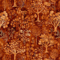 Pandaland Trees Burnt Orange by Morris Creative Group for QT Fabrics - 1/2 YARD