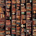 Book Club - Bookshelf Border Stripe Multi by QT Fabrics - 1/2 Yard