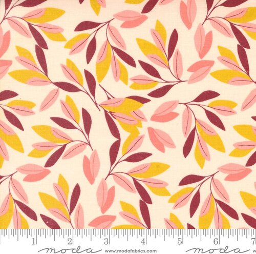 Willow Leaves Blush quilting cotton fabric