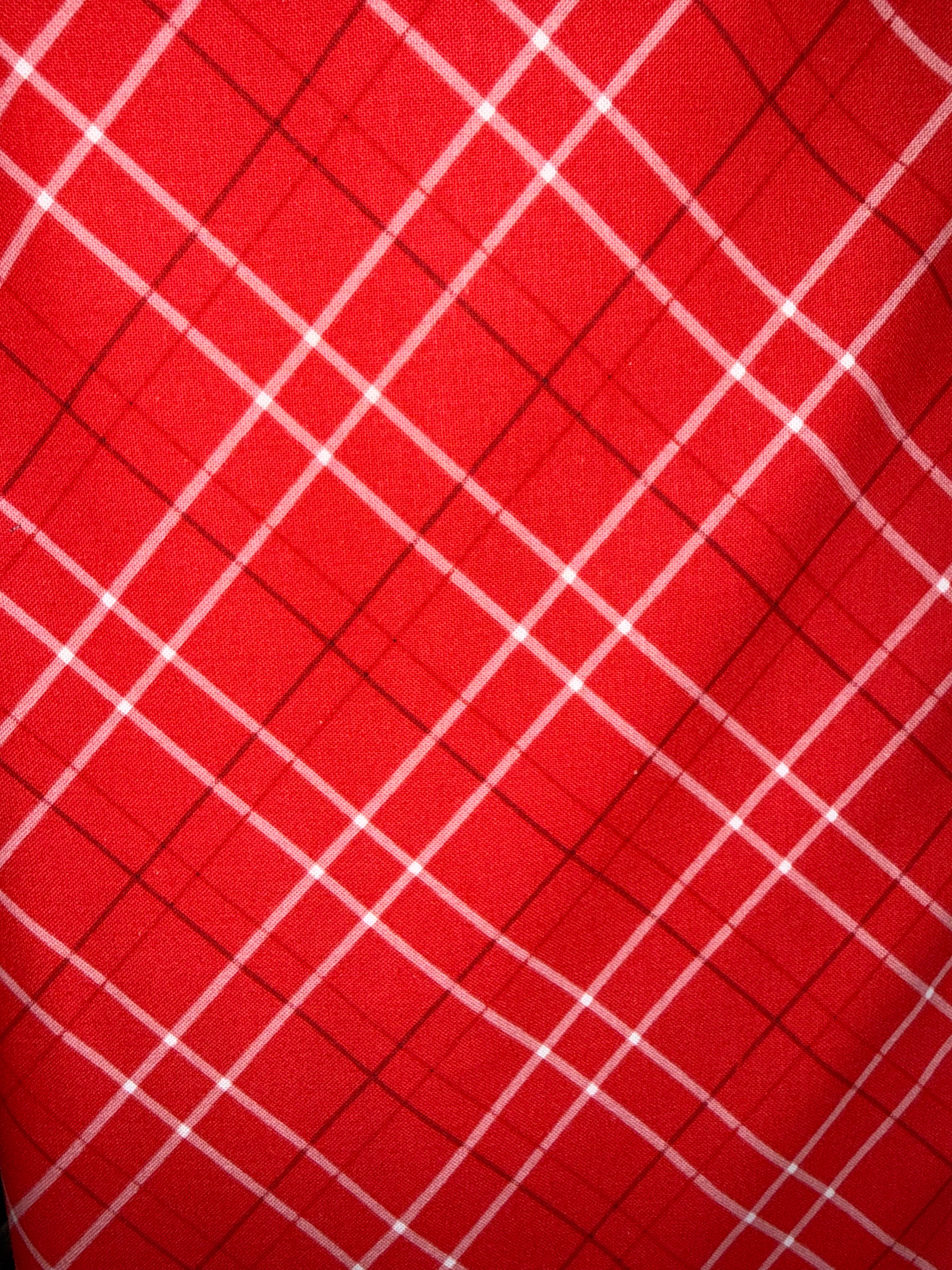 Thin Plaid Red - 1/2 Yard