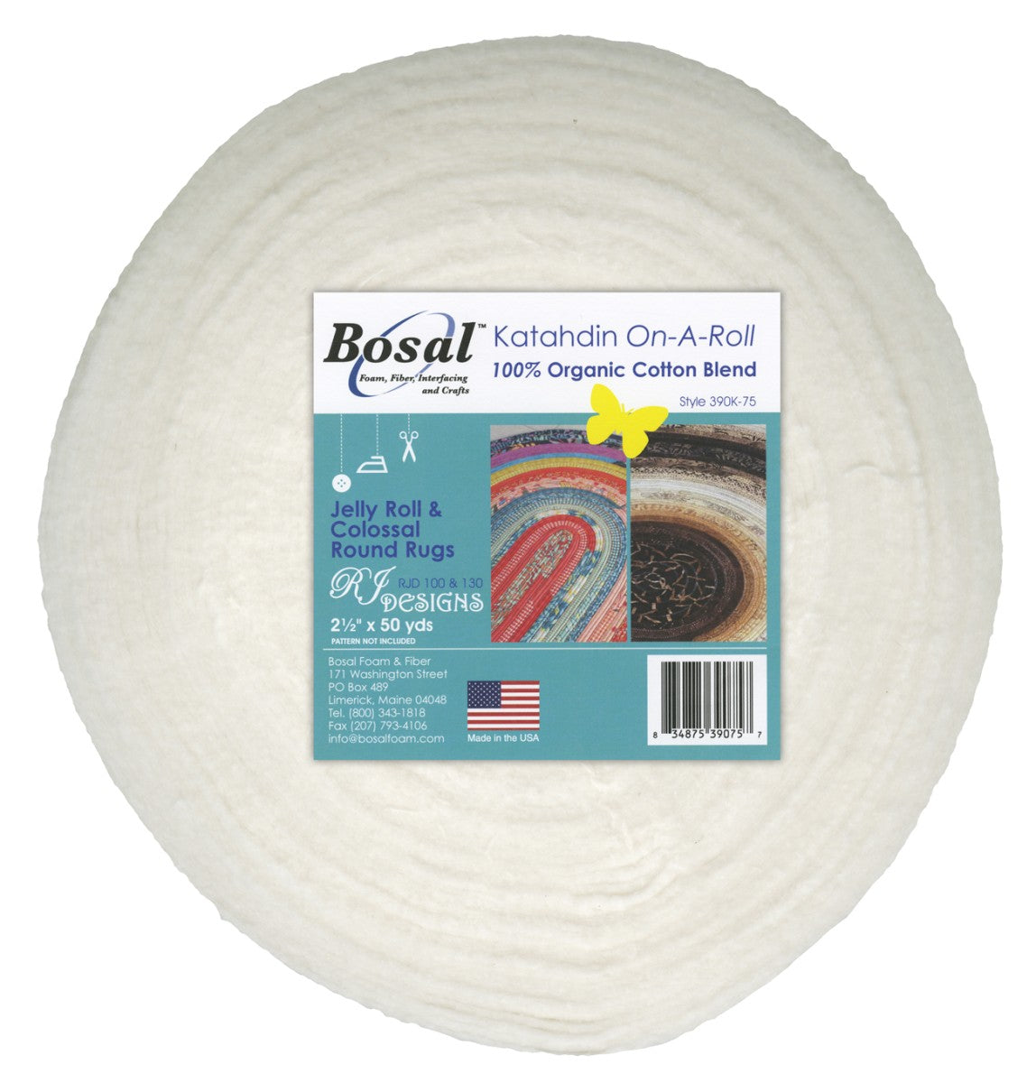 Bosal Katahdin On-a-Roll Organic Cotton Batting – 2.5in x 50yd