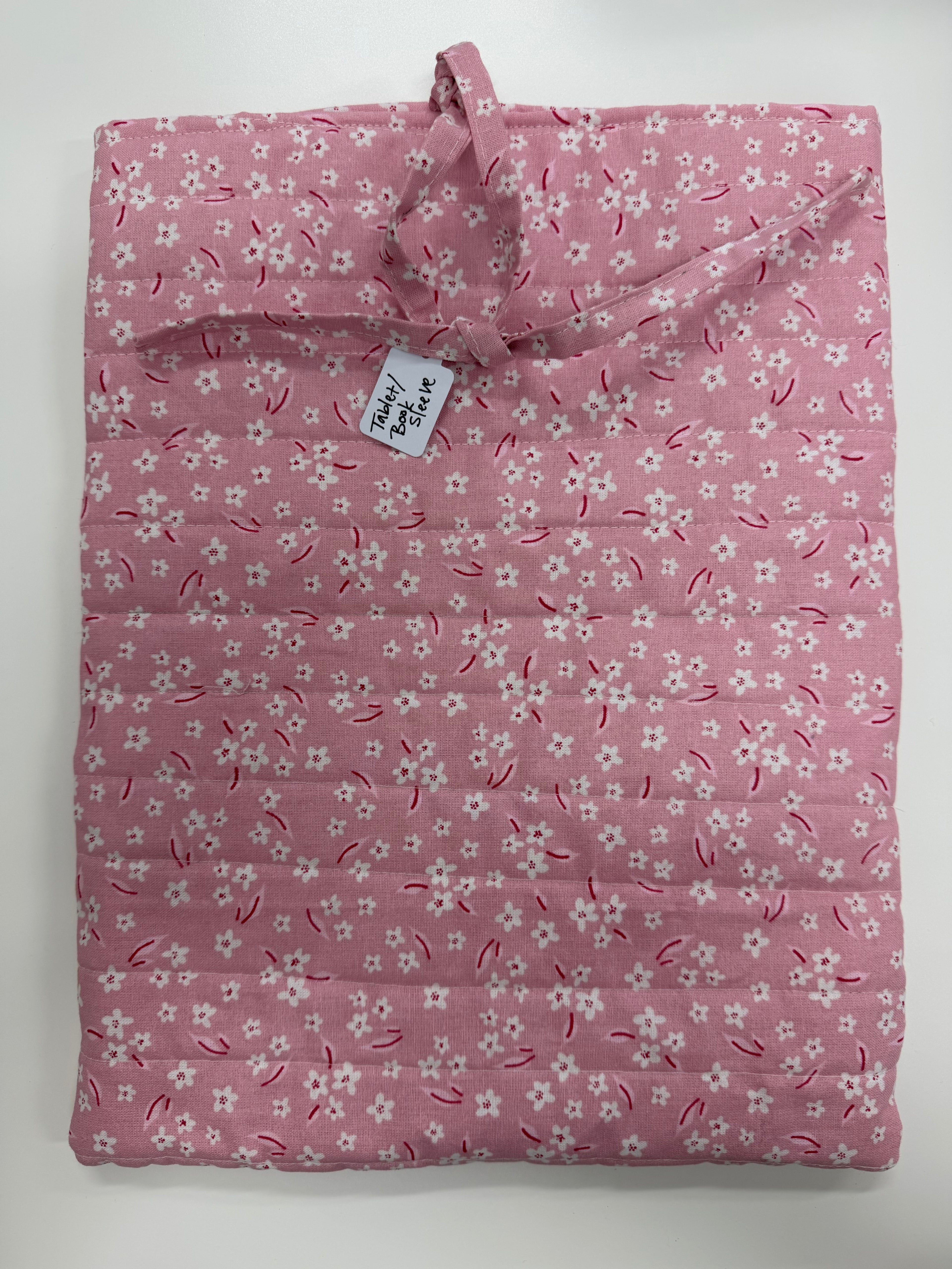 Large Pink Floral Tablet Book Sleeve - Tiny Jungles