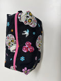 Quilted Make Up Bag – Sugar Skulls