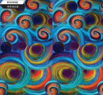 Bittersweet – Funhouse – Teal - by Stephanie Brandenburg for Northcott - 1/2 Yard