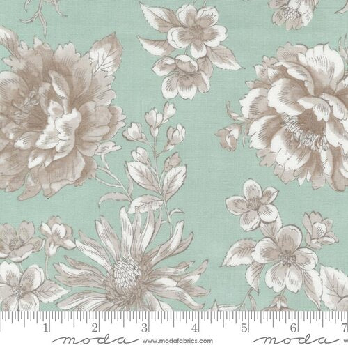 Sandalwood - Eucalyptus Camellia Florals - 1/2 Yard