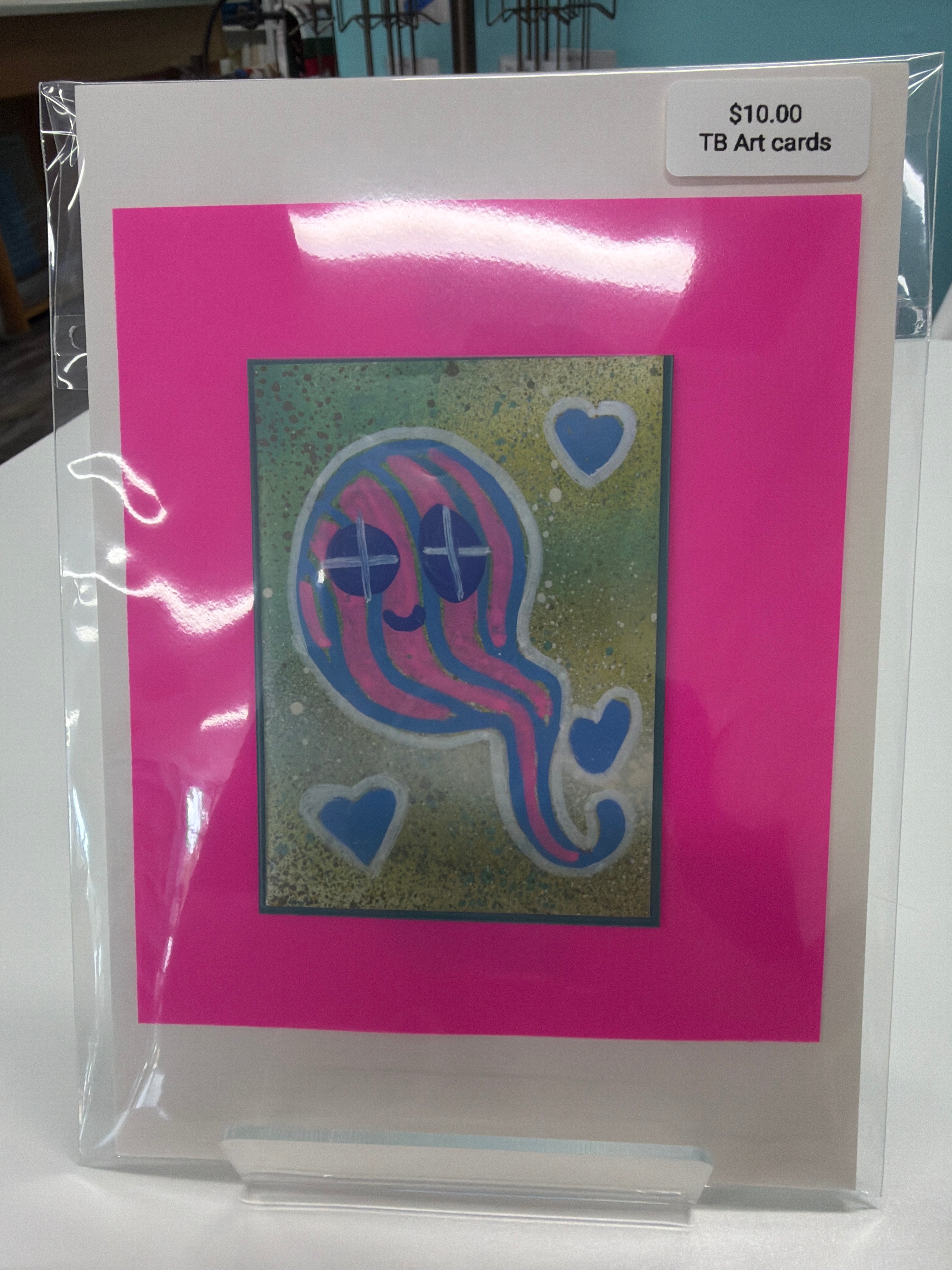 ACEO - Original Art Card - ghostie - by local artist eat0_0Cake - 2" X3"
