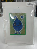 ACEO - Original Art Card - Blue Seed - by local artist eat0_0Cake - 2" X3"