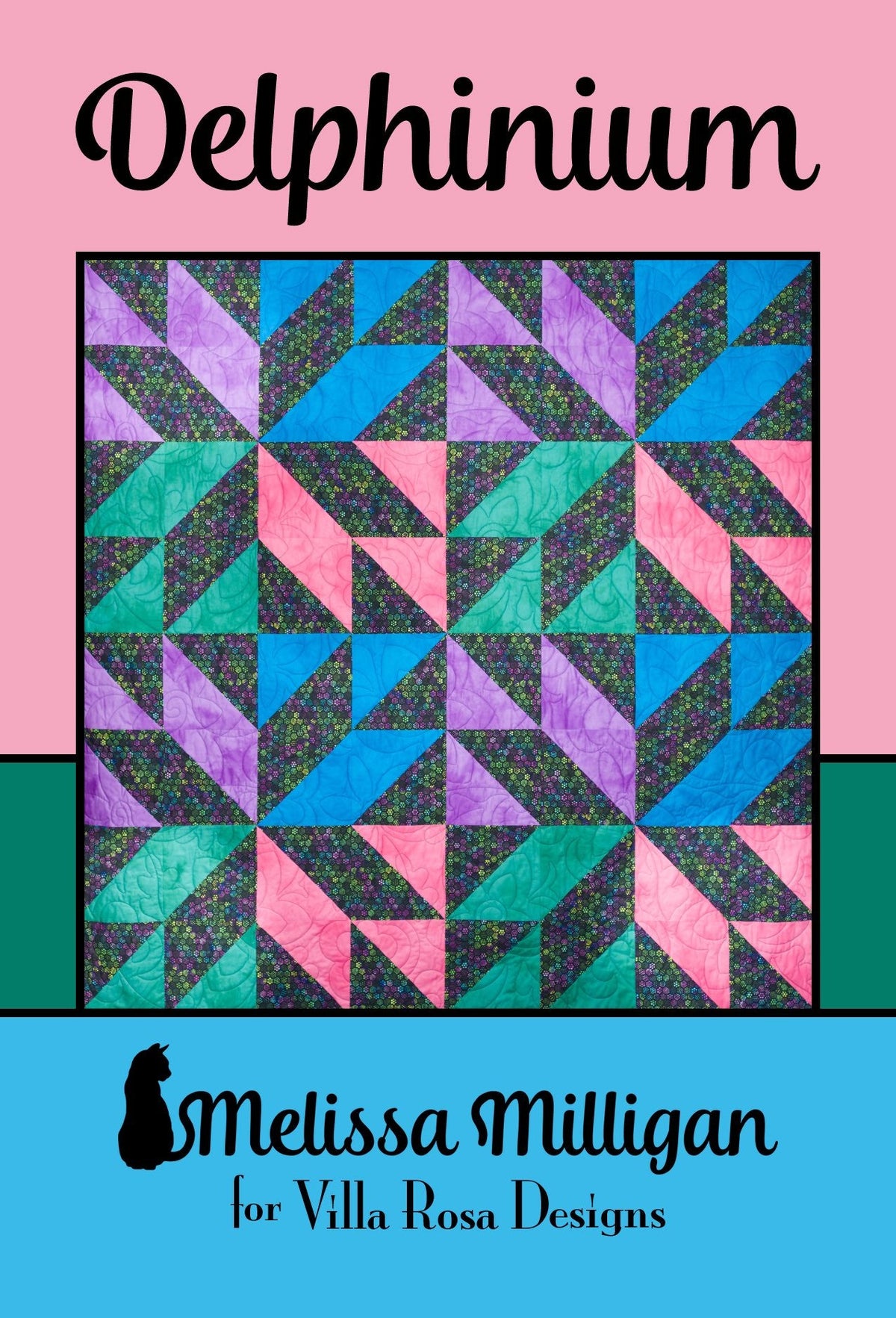 Villa Rosa Designs Delphinium Quilt Pattern 64" x 64"