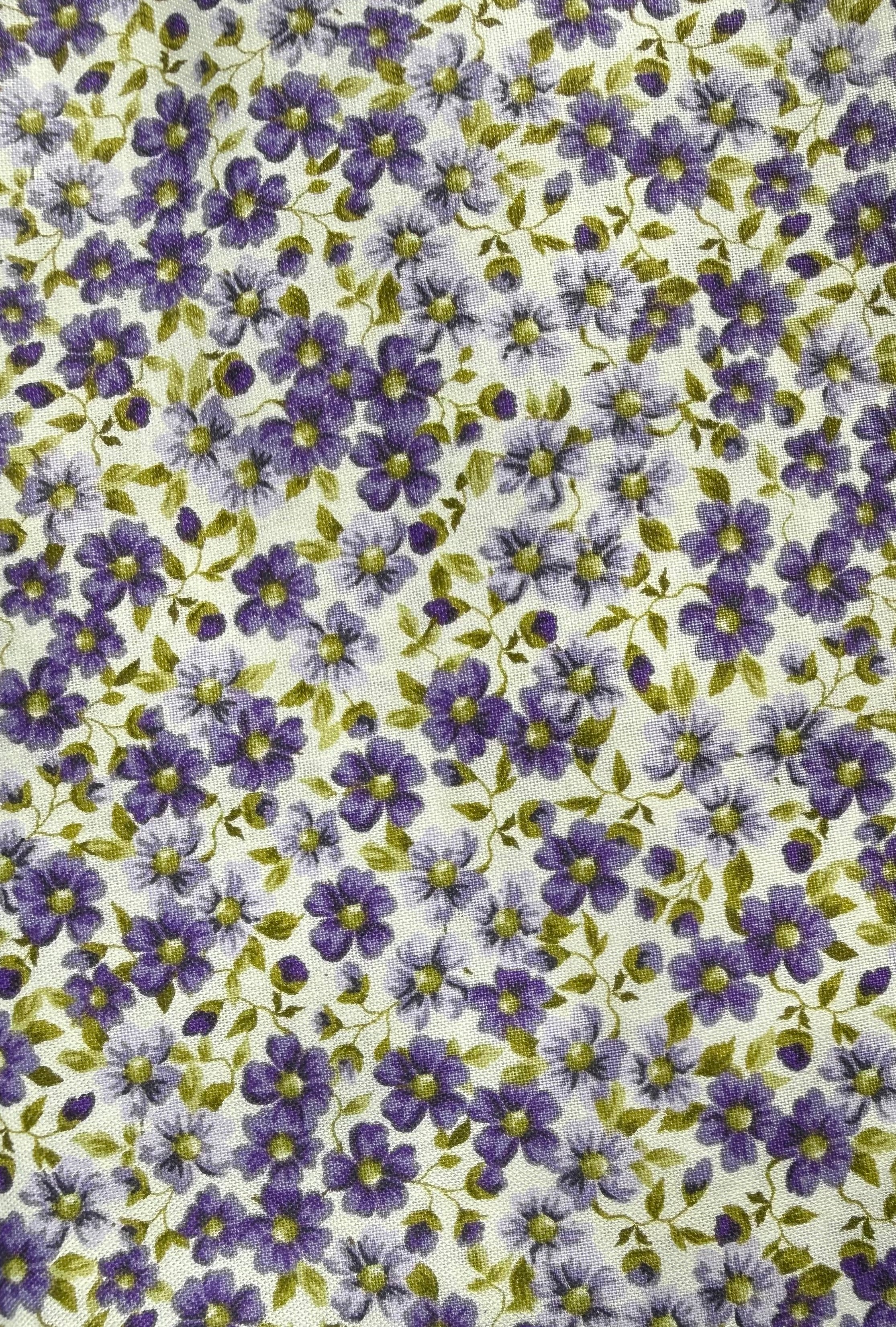 Packed Mini Floral Light Purple-  1/2 Yard